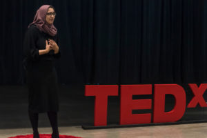 Sarah Ali, a senior at Centennial High School in Portland, speaks during the 2019 TEDxYouth@Camas speakers event on June 8, 2019. (Contributed photo courtesy of TEDxYouth@Camas) (Photo courtesy of TEDxYouth@Camas)