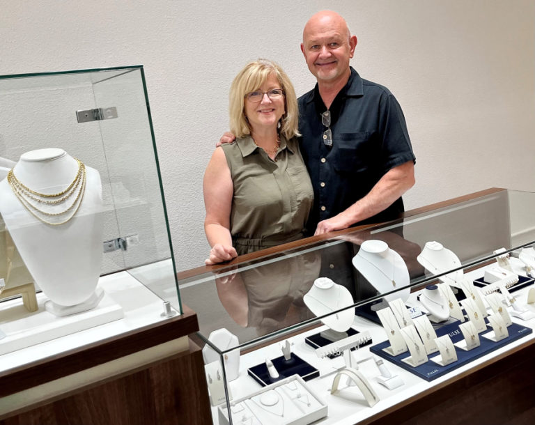 Carol and Stephen Neciuk stand inside their new jewelry store, William and Son Jewelers, at 210 N.E. Fourth Ave., in downtown Camas, on Thursday, July 28, 2022.