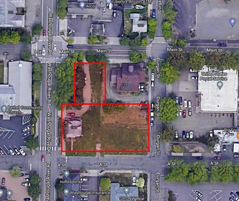 A map shows the location of the property recently purchased by the Vancouver Housing Authority, which will develop a workforce-housing complex on the lot in the next several years.