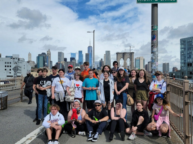 Washougal middle-schoolers gather in New York City during Jemtegaard Middle School history teacher Scott Rainey&#039;s annual East Coast trip in August 2022.