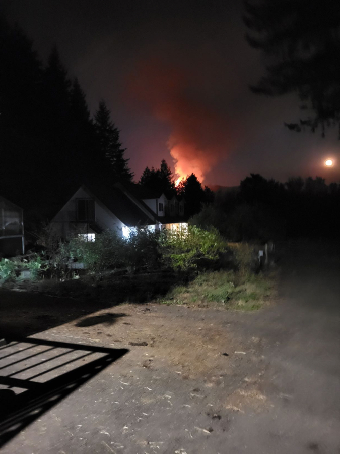 The Nakia Creek Fire is seen from the Conway Family Farm in Camas on Sunday, Oct. 9, 2022.