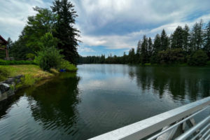 A pier near Lacamas Lake Lodge in Camas offers views of Lacamas Lake Aug. 8, 2022. (Kelly Moyer/Post-Record files)