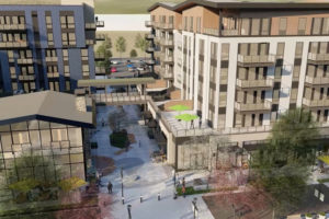 Renderings by RKm Development and YBA Architects show the first phase of the Hyas Point development planned for the Washougal waterfront. Construction is slated to begin by fall 2023.