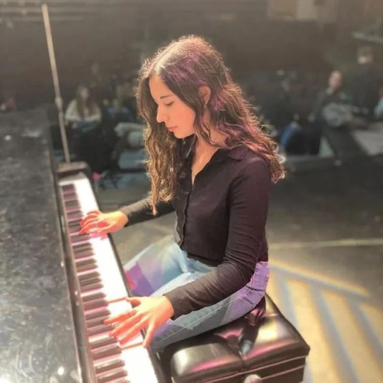Bianca Flores rehearses for a performance on March 28, 2022.