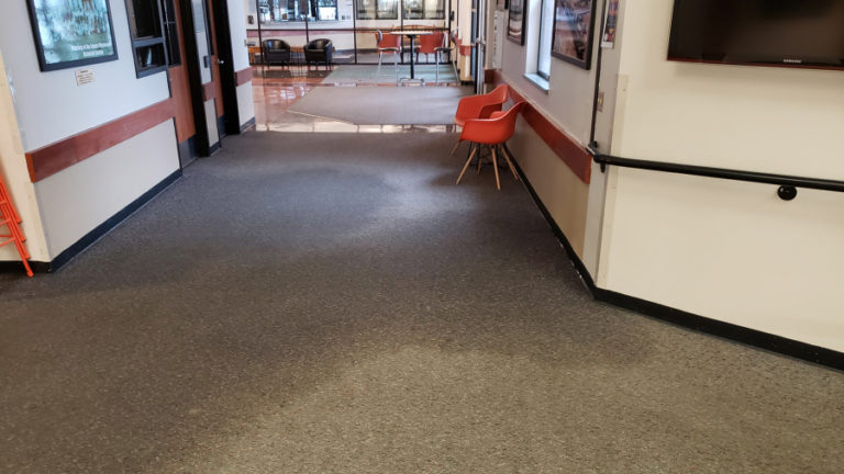 Contributed photo courtesy Jessica Beehner 
 The carpet and flooring near Washougal High School&#039;s auditorium were soaked by water due to multiple leaks in the school&#039;s roof in late December 2022.
