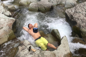 A man relaxes at the Naked Falls swimming hole on the Washougal River, recently named the best place in the nation to go skinny-dipping. (Contributed photos courtesy of Stephen Epling)