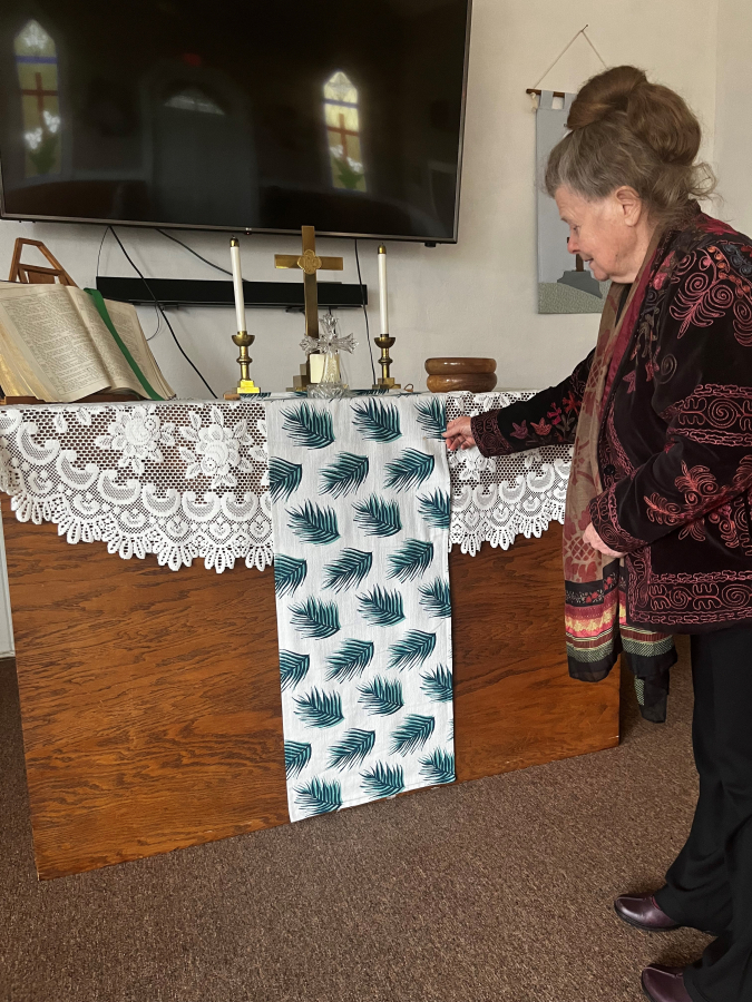 Joan Hackett, a member of the Fern Prairie United Methodist Church's five-person council, and the wife of former Fern Prairie Methodist pastor Rev.
