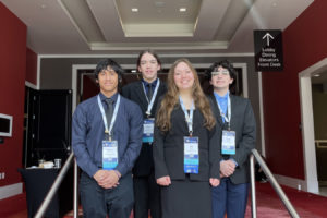 Washougal High School students (left to right) Xavier Pineda-Gutierrez, Cyrus Rana, Ava Rana and Carter Wilson attend the Future Business Leaders of America State Leadership Conference, held April 19-22, 2023, in Spokane. (Contributed photo courtesy of Washougal School District)