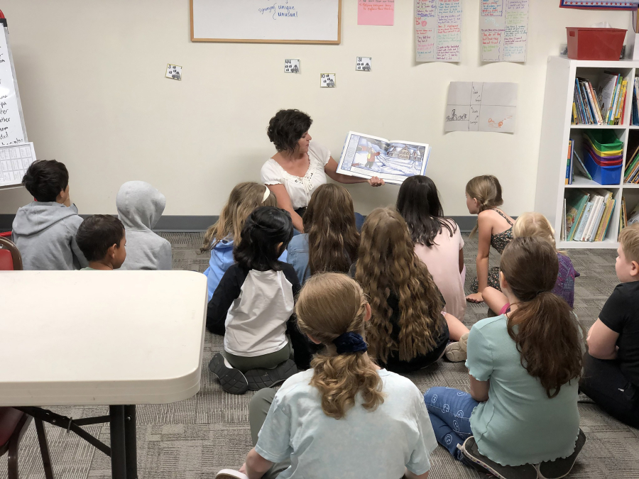 Contributed photo courtesy Erika Sagert 
 Hope Learning Center teacher Cherri Locke reads to elementary students at Bethel Community Church in 2022.