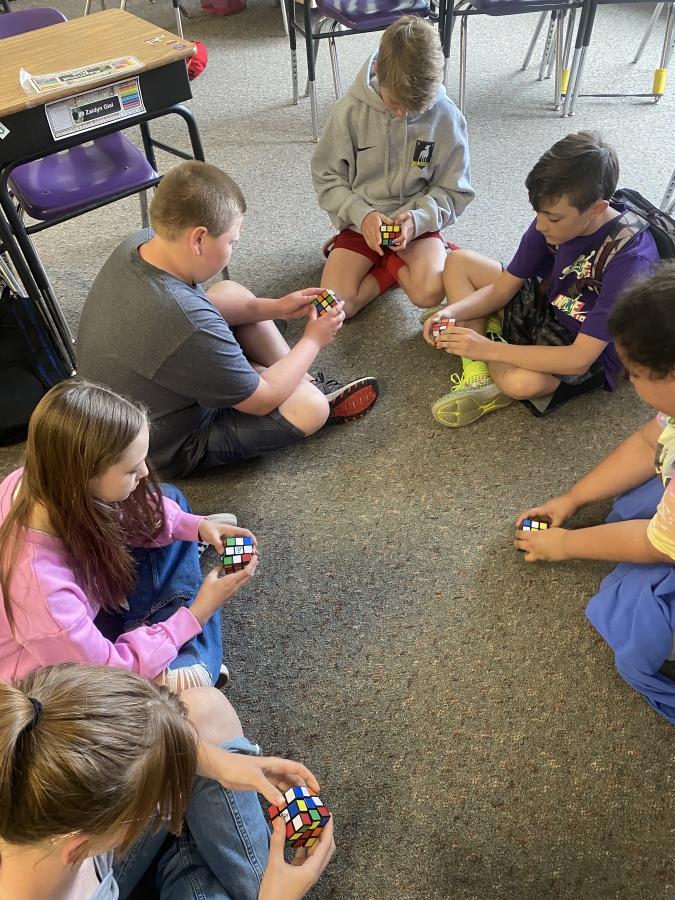 Students in Sara Elmore's fifth-grade class participate in a 