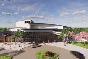 The Columbia River Arts and Cultural Foundation is working to bring a 1,200-seat performing arts and cultural center (artist's rendering, pictured above) to the Washougal waterfront. (Contributed graphic courtesy of Columbia River Arts and Cultural Foundation)