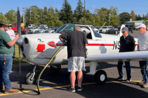 A pilot fills his plane with unleaded gas at Grove Field in Camas on Thursday, June 1, 2023. (Contributed photo courtesy Port of Camas-Washougal)