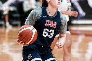 Camas High School basketball player Brooklynn Haywood practices at the 2023 USA Women's U16 National Team trials in May 2023. (Contributed photo courtesy of Brooklynn Haywood)