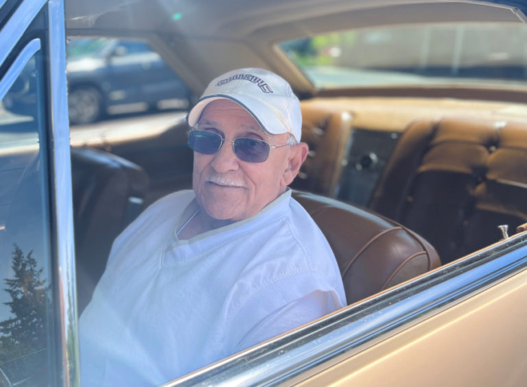 Ken Cousins, of Camas, sits in the driver's seat of his fully restored 1963 Buick Riviera near Crown Park in Camas Friday, June 16, 2023.