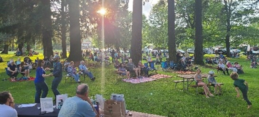 Crowds gather at Camas' Crown Park for an outdoor concert in the summer of 2022, as part of the city of Camas' Concerts in the Park series. (Photos courtesy of the city of Camas)