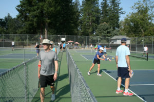 Pickleball players enjoy games on the pickleball courts at Washougal's Hathaway Park in August 2018. (Post-Record files)