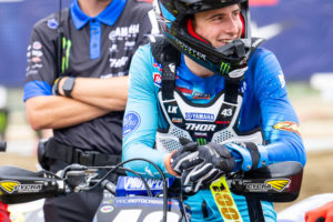Washougal native Levi Kitchen (right) smiles during a break in the action at a Pro Motocross race in Pala, Calif., on Saturday, May 27, 2023. (Contributed photo courtesy Pro Motocross Championship/Align Media)
 