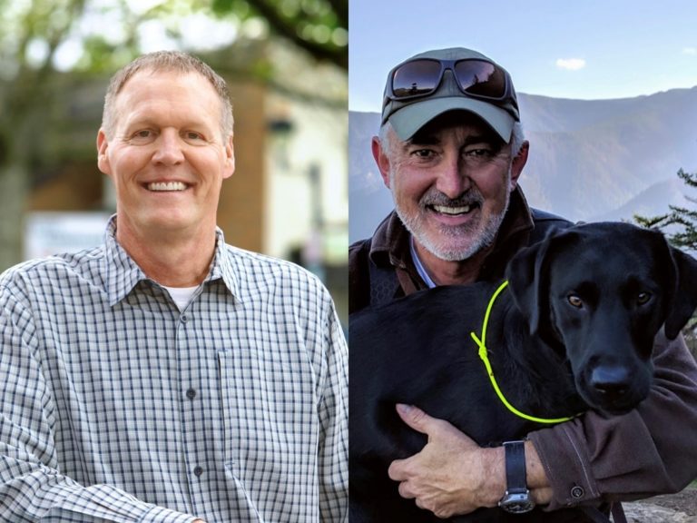 Camas City Council candidates Stephen Dabasinskas (left) and John Svilarich (right) are vying for the Council's at-large position in the Nov. 7, 2023, General and Special Election.