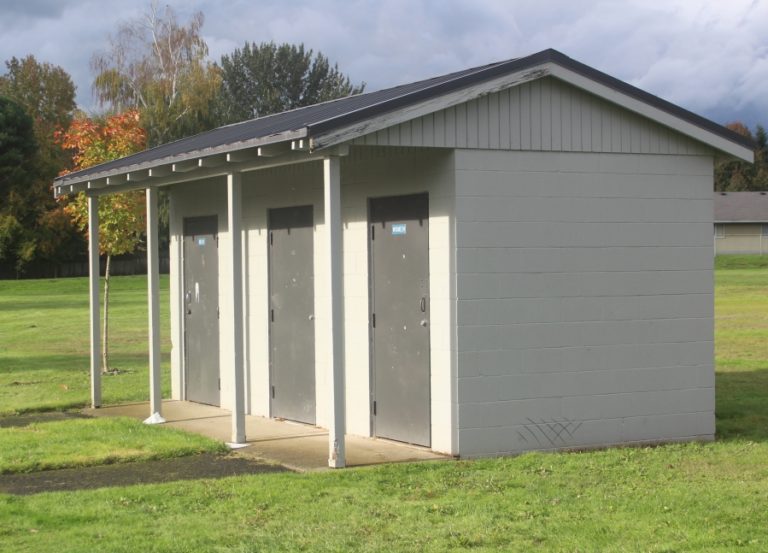 The East County Citizens Alliance is leading a community effort to paint a mural on the restroom building (pictured) at Hamllik Park in Washougal.