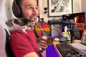 Washougal resident Jake Straus, a professional video game streamer, has served as foster kitten parent for the West Columbia Gorge Humane Society since 2022. (Contributed photo courtesy Jake Straus)