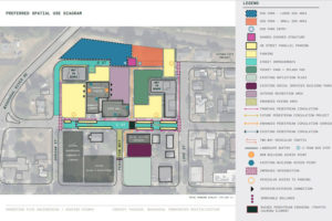 Engineering and landscape architecture firms presented three designs for the city of Washougal's Town Center Revitalization Project, including a preferred option (pictured) and two alternatives, to the Washougal City Council Monday, Nov. 20, 2023. (Contributed graphic courtesy city of Washougal)