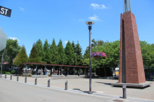 The Reflection Plaza tower in Washougal will be the site of the city's latest public art installation. The Washington Arts and Culture Alliance will select an artist for the project later this year. (Doug Flanagan/Post-Record)