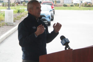 Port of Camas-Washougal CEO David Ripp speaks at the Port's industrial park in Washougal, Friday, Jan. 5, 2024. (Doug Flanagan/Post-Record)