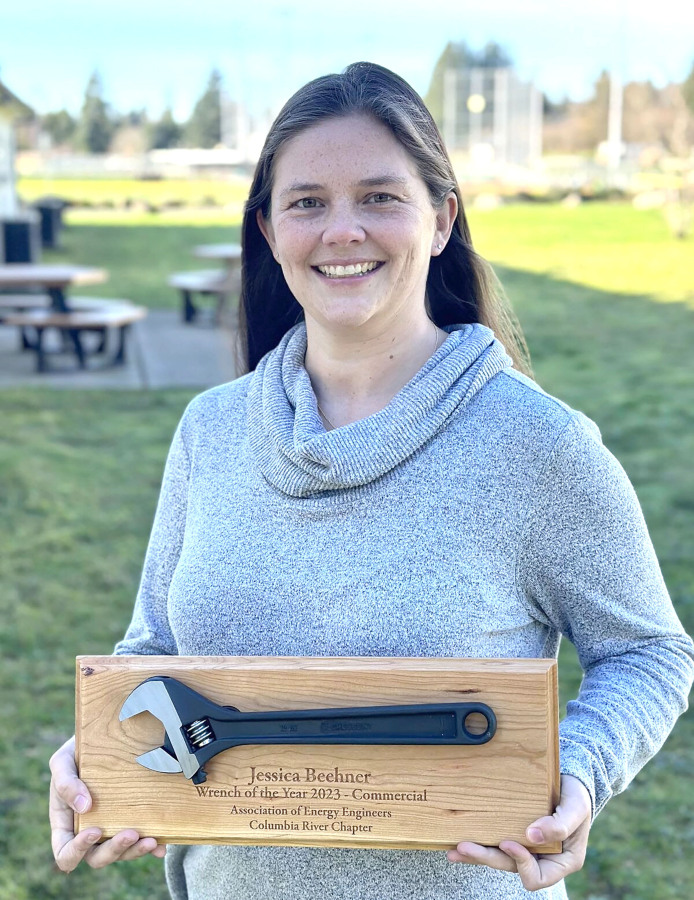 The Association of Energy Engineers recently honored Washougal School District maintenance supervisor Jessica Beehner. (Contributed photo courtesy of the Washougal School District)