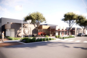 A rendering shows a design idea for the future Camas-Washougal Fire Department headquarters station in downtown Camas.  (Illustration courtesy of the city of Camas)
