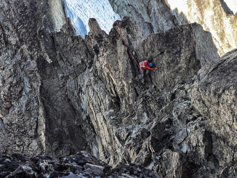 Andrew Okerlund traverses Bonanza Peak in Washington during the summer of 2023.