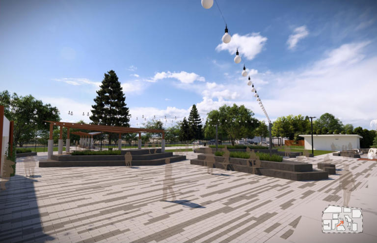 The city of Washougal&rsquo;s Town Center Revitalization project will feature an outdoor recreation area and pocket park, north and northeast of Washougal City Hall.