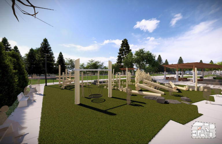 The city of Washougal&rsquo;s Town Center Revitalization project will feature a children&rsquo;s play area just north of the Washougal Community Center.