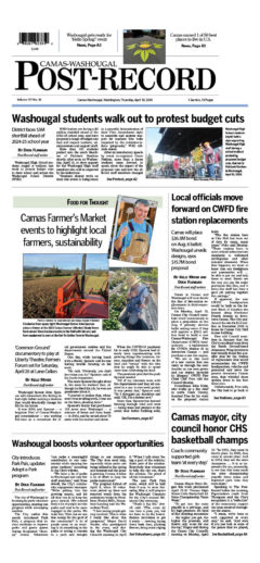 April 18, 2024 Camas-Washougal Post-Record newspaper front page