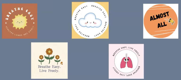 Screenshot by Doug Flanagan/Post-Record
Washougal High School&rsquo;s Breathe Easy group created pins, pictured above, that promote healthy lifestyles.