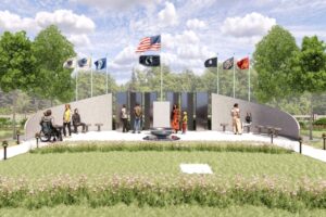 Covalent Architecture, of Vancouver, created this rendering to show a vision for the city of Washougal’s planned veterans memorial at the Washougal Cemetery. (Contributed graphic courtesy of the city of Washougal)