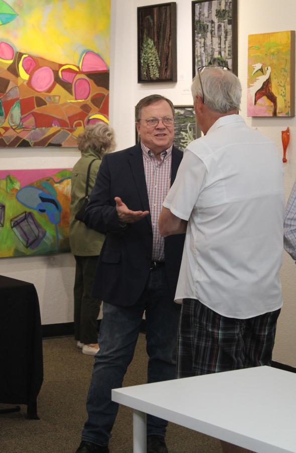 Camas Mayor Steve Hogan attends the grand opening of Gallery 408 in downtown Camas, Friday, May 31, 2024. The Camas City Council on Monday, Nov. 18, 2024, approved the mayor's proposed revenue packages to shore up a $5.8 million revenue shortfall in the 2025-26 budget.