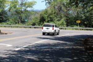 Kelly Moyer/Post-Record 
 A vehicle waits in the left-turn lane on Northwest Sierra Street, facing Northwest Lake Road in Camas, Monday, July 15, 2024.