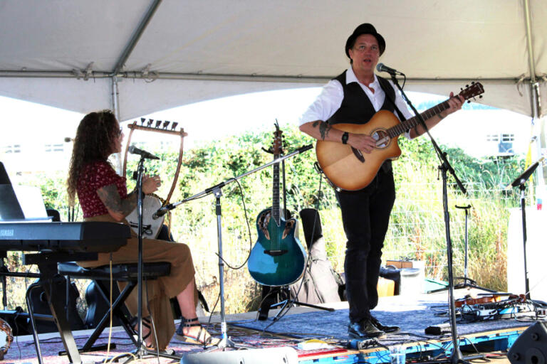 Contributed photo courtesy of Washougal Songcraft Festival   The folk duo Raven Fables performs at the 2023 Washougal Songcraft Festival. Raven Fables consists of Stephanie Corbell (left) and her husband Christopher (right), the co-founders of the festival.