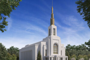 A rendering shows the proposed Church of Jesus Christ of Latter-day Saints temple in Camas. (Contributed by The Church of Jesus Christ of Latter-day Saints)