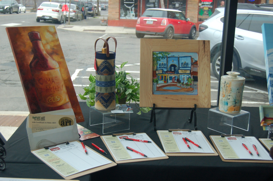 Artwork is displayed at the 2024 Little Art Camas event at the Fuel Medical Lobby building in downtown Camas in March 2024. (Photos courtesy of Downtown Camas Association)