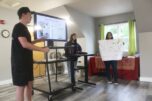 Washougal High School students Hunter Hardin, left, Olivia Alvarez, center, and Joselyn Guajardo speak during a Unite! Washougal meeting held Aug. 22, 2024 at the East County Family Resource Center in Washougal. (Doug Flanagan/Post-Record files)