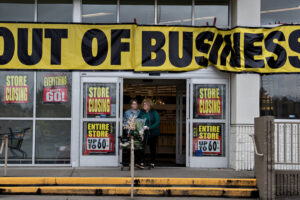 Trudy Whitenack of Brush Prairie, left, joins her daughter, Tammie Eckert, while shopping at Joann Fabric and Crafts in Orchards on Friday morning. The store is among the large brands that are closing many, if not all, of their stores around the country. (Amanda Cowan/The Columbian)
