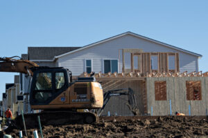 Crews work on building new homes near Ridgefield on Jan. 27. Development in and near Clark County’s small towns is driving job growth in the construction industry, experts say. (Amanda Cowan/The Columbian files)