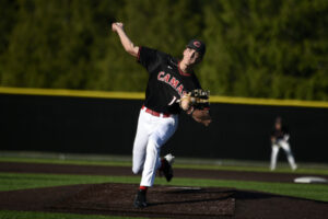 Camas pitcher Charlie Barr held Skyview to just one run on five hits and one walk in an 8-1 victory on Thursday. (Tim Martinez/The Columbian)